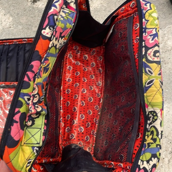 Vera Bradley travel toiletry bag with brush compartments. - Picture 2 of 5